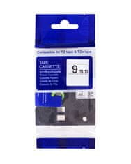 PrintLine združljiv trak z Brother TZE-221, TZ-221, 9 mm, črn tisk/bela podlaga