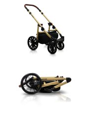 Babylux Aspero Black Coral | 2v1 Kombinirani Voziček kompleti | Otroški voziček + Carrycot