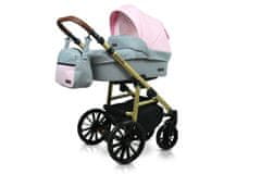 Babylux Aspero Light Pink | 2v1 Kombinirani Voziček kompleti | Otroški voziček + Carrycot