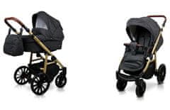 Babylux Aspero Black Flex | 2v1 Kombinirani Voziček kompleti | Otroški voziček + Carrycot