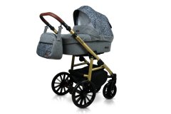 Babylux Aspero Silver Stone | 2v1 Kombinirani Voziček kompleti | Otroški voziček + Carrycot