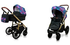 Babylux Aspero Colorful Feathers | 2v1 Kombinirani Voziček kompleti | Otroški voziček + Carrycot