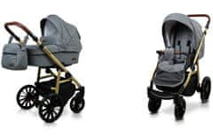 Babylux Aspero Grey Flex | 2v1 Kombinirani Voziček kompleti | Otroški voziček + Carrycot