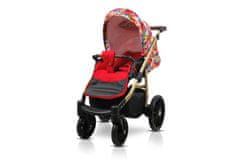 Babylux Aspero Red Tulips | 3v1 Kombinirani Voziček kompleti | Otroški voziček + Carrycot + Avtosedežem