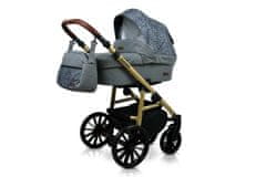 Babylux Aspero Silver Stone | 3v1 Kombinirani Voziček kompleti | Otroški voziček + Carrycot + Avtosedežem