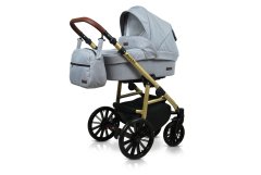 Babylux Aspero Silver Flex | 4v1 Kombinirani Voziček kompleti | Otroški voziček + Carrycot + Avtosedežem + ISOFIX