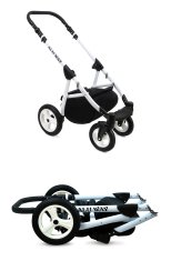 Babylux Alu Way Mint | 4v1 Kombinirani Voziček kompleti | Otroški voziček + Carrycot + Avtosedežem + ISOFIX