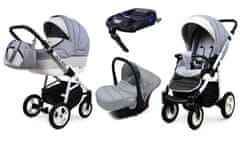 Babylux Alu Way Silver | 4v1 Kombinirani Voziček kompleti | Otroški voziček + Carrycot + Avtosedežem + ISOFIX