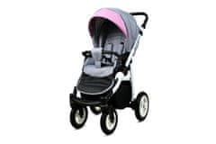 Babylux Alu Way Light Pink | 4v1 Kombinirani Voziček kompleti | Otroški voziček + Carrycot + Avtosedežem + ISOFIX