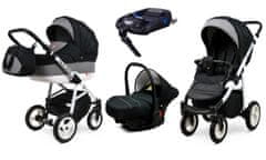 Babylux Alu Way Carbon | 4v1 Kombinirani Voziček kompleti | Otroški voziček + Carrycot + Avtosedežem + ISOFIX