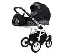 Babylux Alu Way Optical Black | 4v1 Kombinirani Voziček kompleti | Otroški voziček + Carrycot + Avtosedežem + ISOFIX