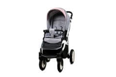 Babylux Alu Way Sweer Pink | 4v1 Kombinirani Voziček kompleti | Otroški voziček + Carrycot + Avtosedežem + ISOFIX