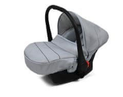 Babylux Alu Way Silver Leaf | 4v1 Kombinirani Voziček kompleti | Otroški voziček + Carrycot + Avtosedežem + ISOFIX