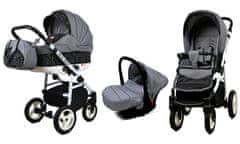 Babylux Alu Way Steel Arrow | 3v1 Kombinirani Voziček kompleti | Otroški voziček + Carrycot + Avtosedežem