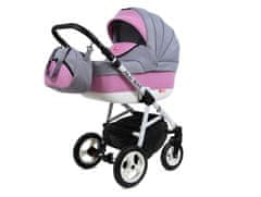 Babylux Alu Way Light Pink | 3v1 Kombinirani Voziček kompleti | Otroški voziček + Carrycot + Avtosedežem