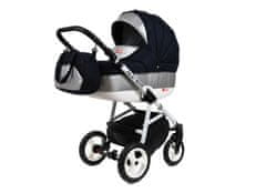 Babylux Alu Way Blue Shine | 3v1 Kombinirani Voziček kompleti | Otroški voziček + Carrycot + Avtosedežem