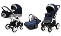 Babylux Alu Way Blue Shine | 3v1 Kombinirani Voziček kompleti | Otroški voziček + Carrycot + Avtosedežem