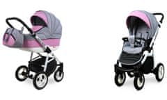 Babylux Alu Way Light Pink | 2v1 Kombinirani Voziček kompleti | Otroški voziček + Carrycot