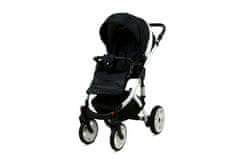 Babylux Lilly Carbon | 3v1 Kombinirani Voziček kompleti | Otroški voziček + Carrycot + Avtosedežem