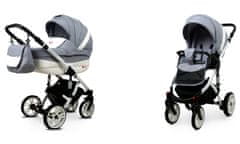 Babylux Lilly Silver | 2v1 Kombinirani Voziček kompleti | Otroški voziček + Carrycot