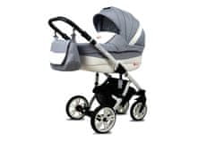 Babylux Lilly Silver | 3v1 Kombinirani Voziček kompleti | Otroški voziček + Carrycot + Avtosedežem