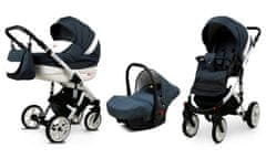 Babylux Lilly Antracyt | 3v1 Kombinirani Voziček kompleti | Otroški voziček + Carrycot + Avtosedežem