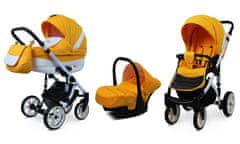 Babylux Lilly Mustard Yellow | 3v1 Kombinirani Voziček kompleti | Otroški voziček + Carrycot + Avtosedežem
