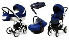 Babylux Lilly Sailor Blue | 4v1 Kombinirani Voziček kompleti | Otroški voziček + Carrycot + Avtosedežem + ISOFIX