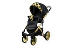 Babylux Lumio Gold Rainbow | 4v1 Kombinirani Voziček kompleti | Otroški voziček + Carrycot + Avtosedežem + ISOFIX