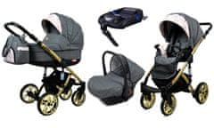 Babylux Lumio Flaxen | 4v1 Kombinirani Voziček kompleti | Otroški voziček + Carrycot + Avtosedežem + ISOFIX