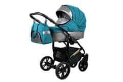 Babylux Miracle Sea Blue | 2v1 Kombinirani Voziček kompleti | Otroški voziček + Carrycot