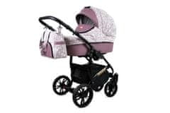 Babylux Miracle Misty Violet | 3v1 Kombinirani Voziček kompleti | Otroški voziček + Carrycot + Avtosedežem