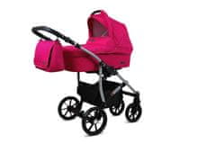 Babylux Qbaro Magenta | 2v1 Kombinirani Voziček kompleti | Otroški voziček + Carrycot