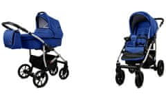 Babylux Qbaro Sapphire | 2v1 Kombinirani Voziček kompleti | Otroški voziček + Carrycot