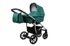 Babylux Qbaro Bottle Green | 2v1 Kombinirani Voziček kompleti | Otroški voziček + Carrycot