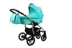 Babylux Qbaro Mint | 2v1 Kombinirani Voziček kompleti | Otroški voziček + Carrycot