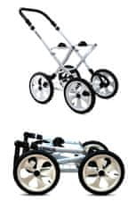 Babylux Rosso Silver Leaf | 3v1 Kombinirani Voziček kompleti | Otroški voziček + Carrycot + Avtosedežem