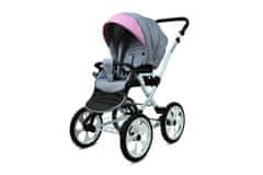 Babylux Rosso Light Pink | 4v1 Kombinirani Voziček kompleti | Otroški voziček + Carrycot + Avtosedežem + ISOFIX