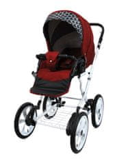 Babylux Rosso Optical Chili | 4v1 Kombinirani Voziček kompleti | Otroški voziček + Carrycot + Avtosedežem + ISOFIX