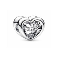 Pandora Očarljive srebrne kapljice Srce z lebdečimi cirkoni Moments 792493C01