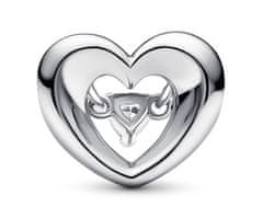 Pandora Očarljive srebrne kapljice Srce z lebdečimi cirkoni Moments 792493C01