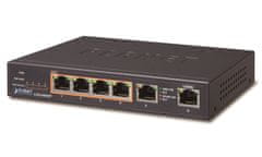 Planet GSD-604HP PoE stikalo 1Gbps, 6xTP, 4xPoE 802.3at/af 30W/55W, brez ventilatorja