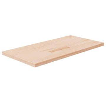 shumee vidaXL Kopalniški pult 100x40x2,5 cm neobdelana trdna hrastovina
