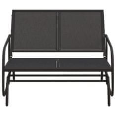 Vidaxl Vrtna drsna klop črna 120,5x76x86,5 cm tekstilen in jeklo