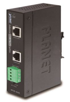 Planet IPOE-162S, razdelilnik PoE, IEEE802.3at, 12V/24V DC izhod, DIN, IP30, -40 ~ 75 stopinj C