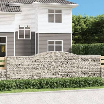 shumee Obokane gabion košare 25kosov 400x50x120/140cm pocinkano železo