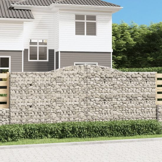 shumee Obokana gabionska košara 8 kos 400x50x160/180cm cinkano železo