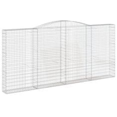 Vidaxl Obokana gabonska košara 400x30x180/200 cm pocinkano železo