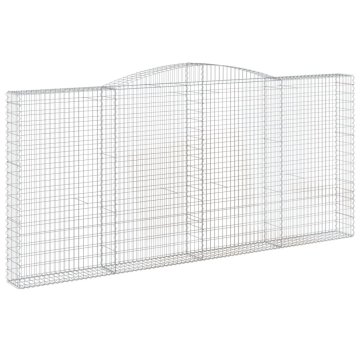 Vidaxl Obokana gabonska košara 400x30x180/200 cm pocinkano železo