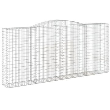 Vidaxl Obokana gabonska košara 400x50x180/200 cm pocinkano železo